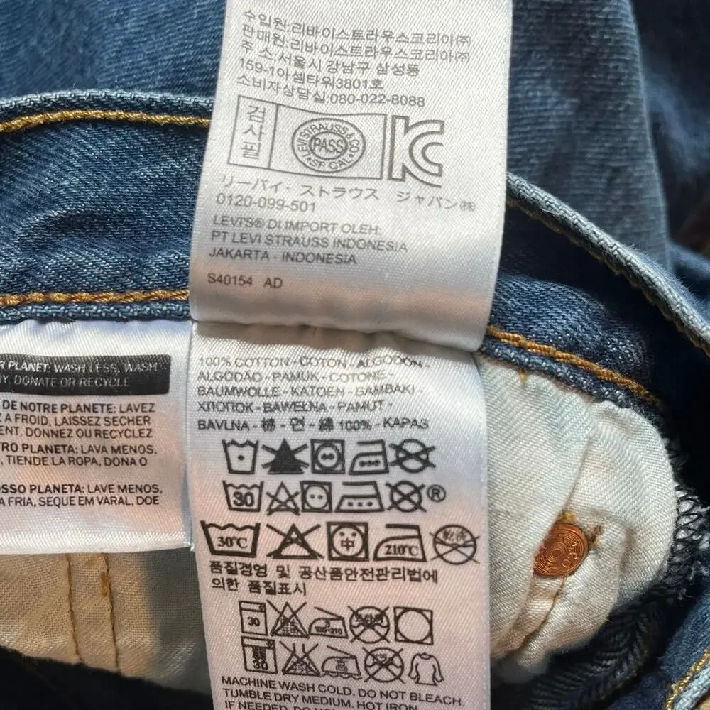 Levi's‎ 501 Men's Blue Denim Button Fly Jeans 38/27 Relaxed Classic Fit